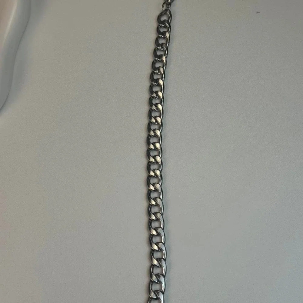 Silver Cuban Chain Bracelet Mens Chunky Statement Jewelry 7.5 Inch